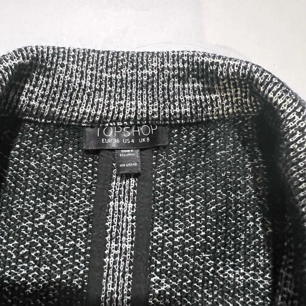 TOPSHOP Gray Open-Front Knit Blazer - Picture 2 of 5